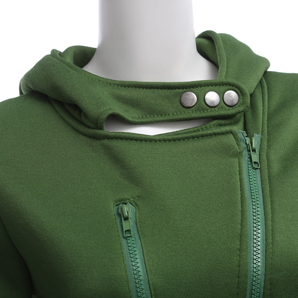 The Turn-down Zipper Hoodie for Women