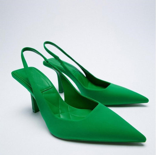 Women's Green Slingback Pumps