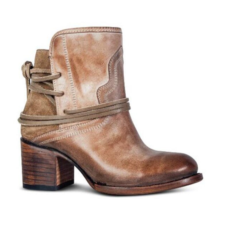 Flock Tie Ankle Boots - Fern and Oak