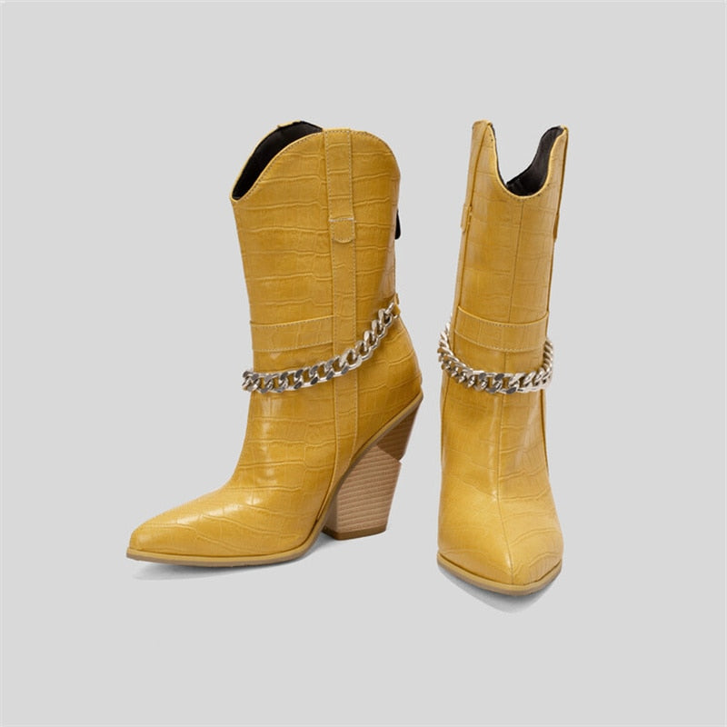 Chained Western Ankle Boots - Fern and Oak