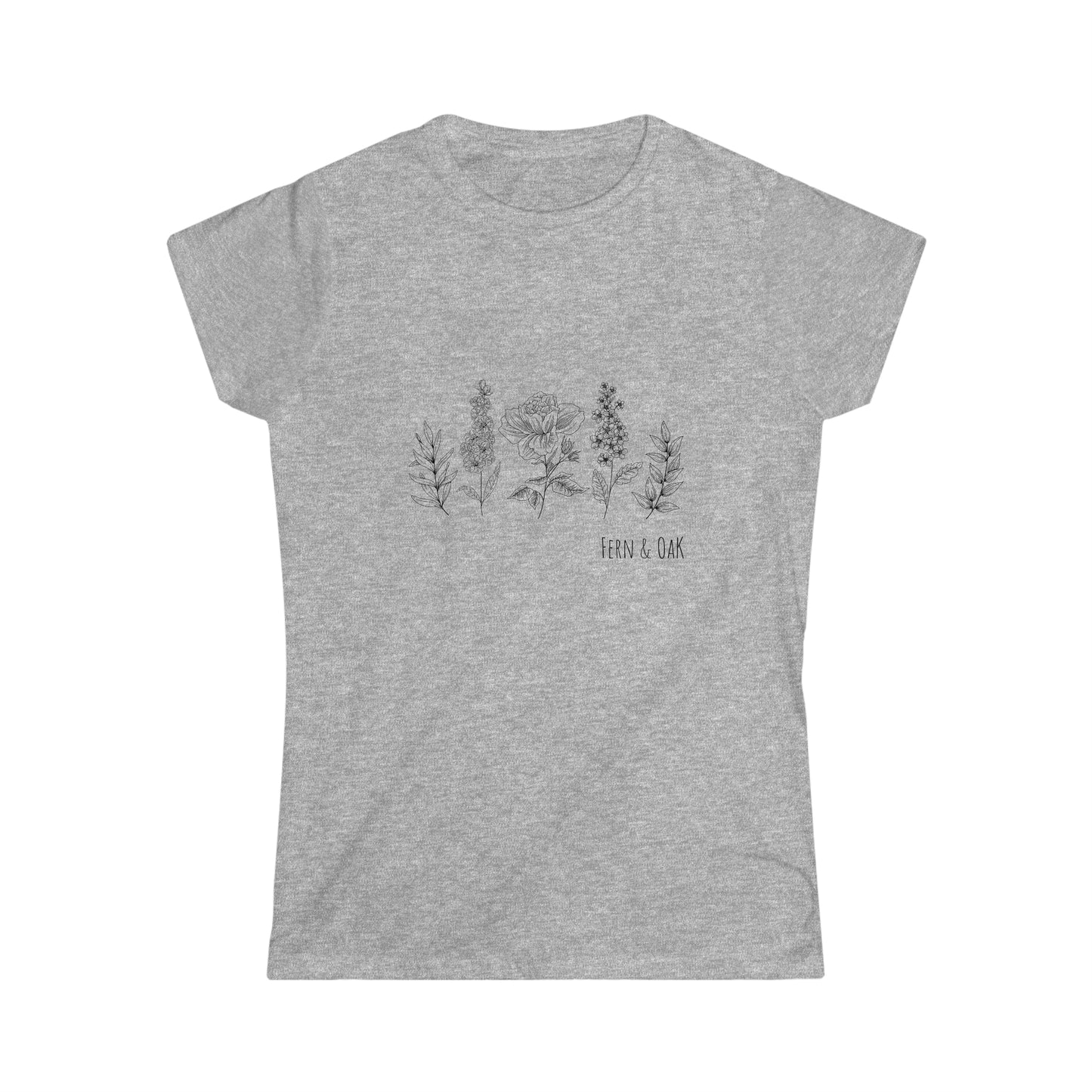 Fern and Oak Wildflowers Women's Softstyle Tee