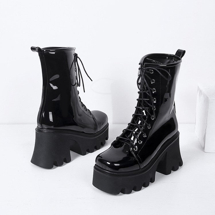 Platformed Combat Boots - Fern and Oak