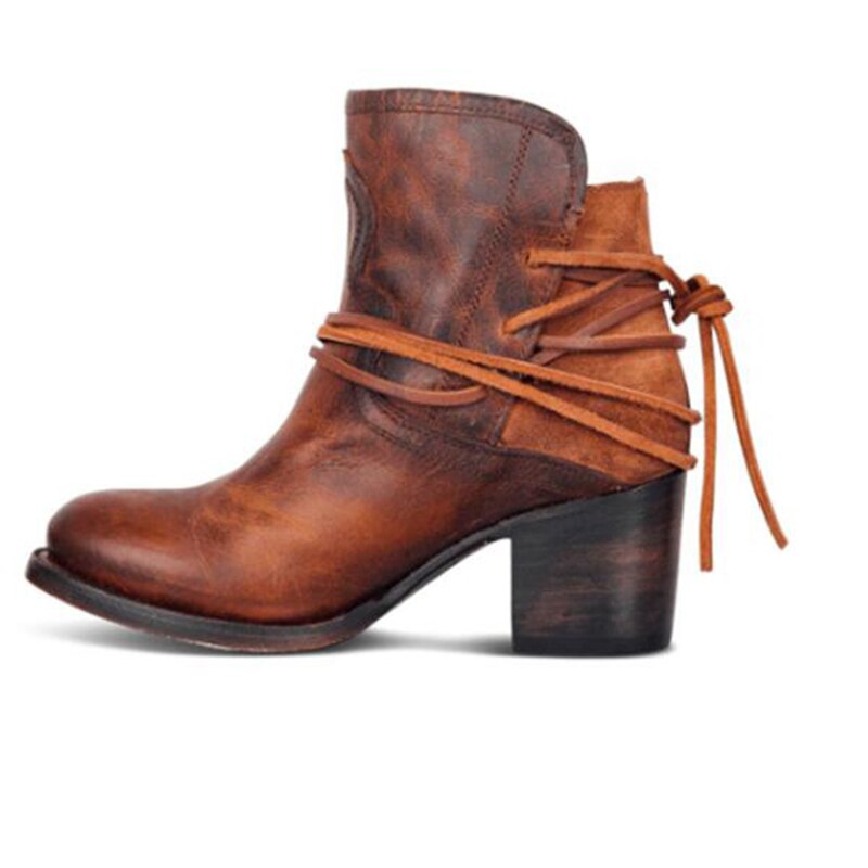 Flock Tie Ankle Boots - Fern and Oak