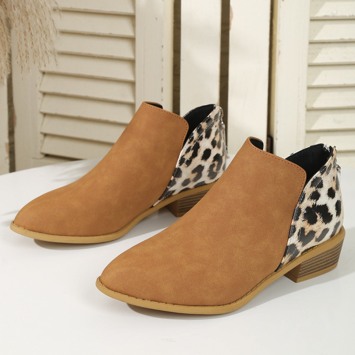 Leopard Ankle Boots - Fern and Oak