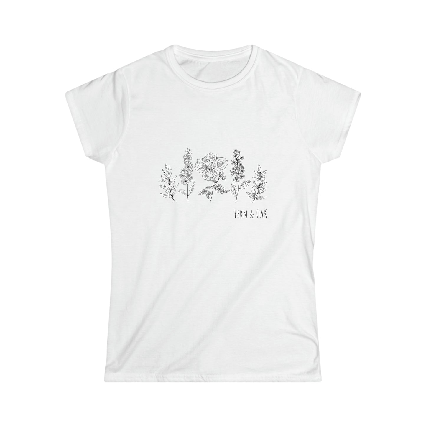 Fern and Oak Wildflowers Women's Softstyle Tee