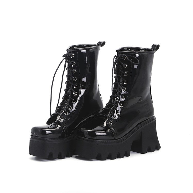 Platformed Combat Boots - Fern and Oak