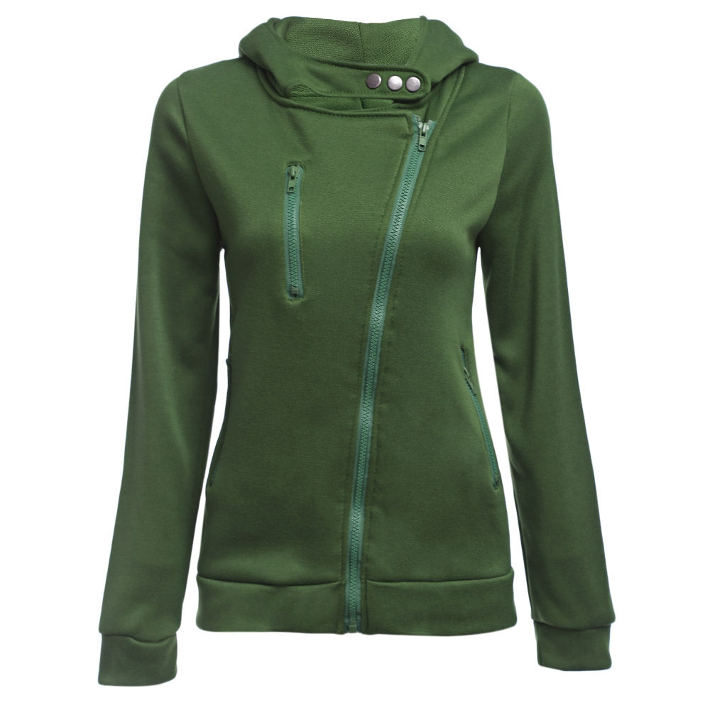 The Turn-down Zipper Hoodie for Women