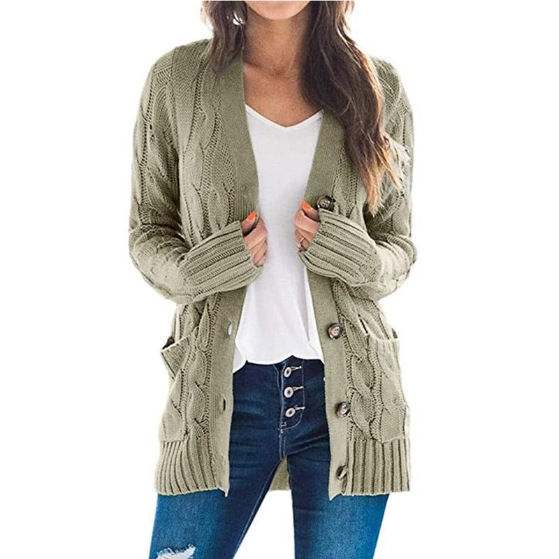 Oversized Knitted Cardigan Sweater - Fern and Oak