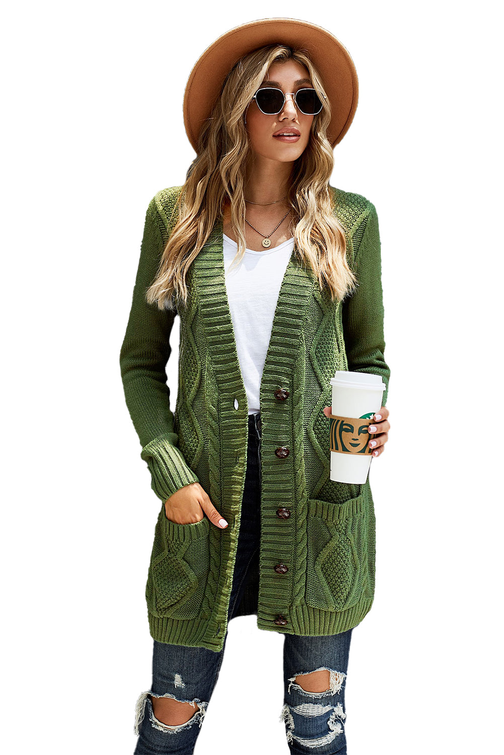 Green Oversized Knitted Cardigan - Fern and Oak