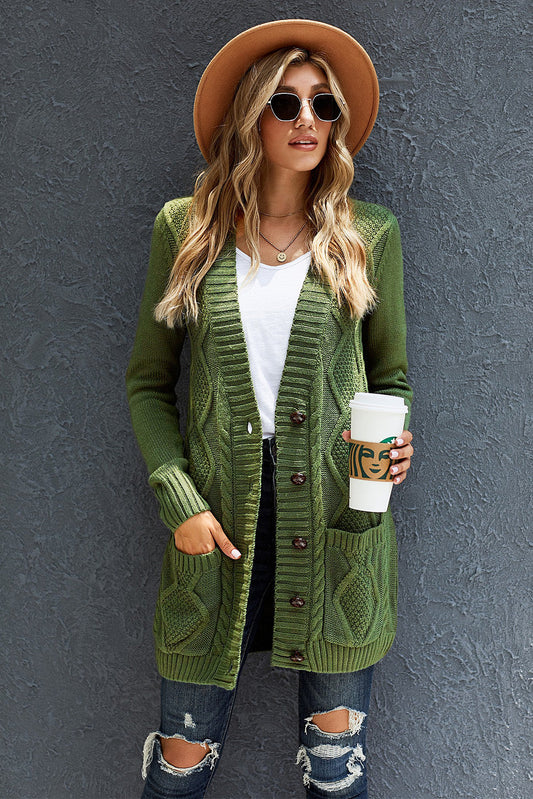 Green Oversized Knitted Cardigan - Fern and Oak