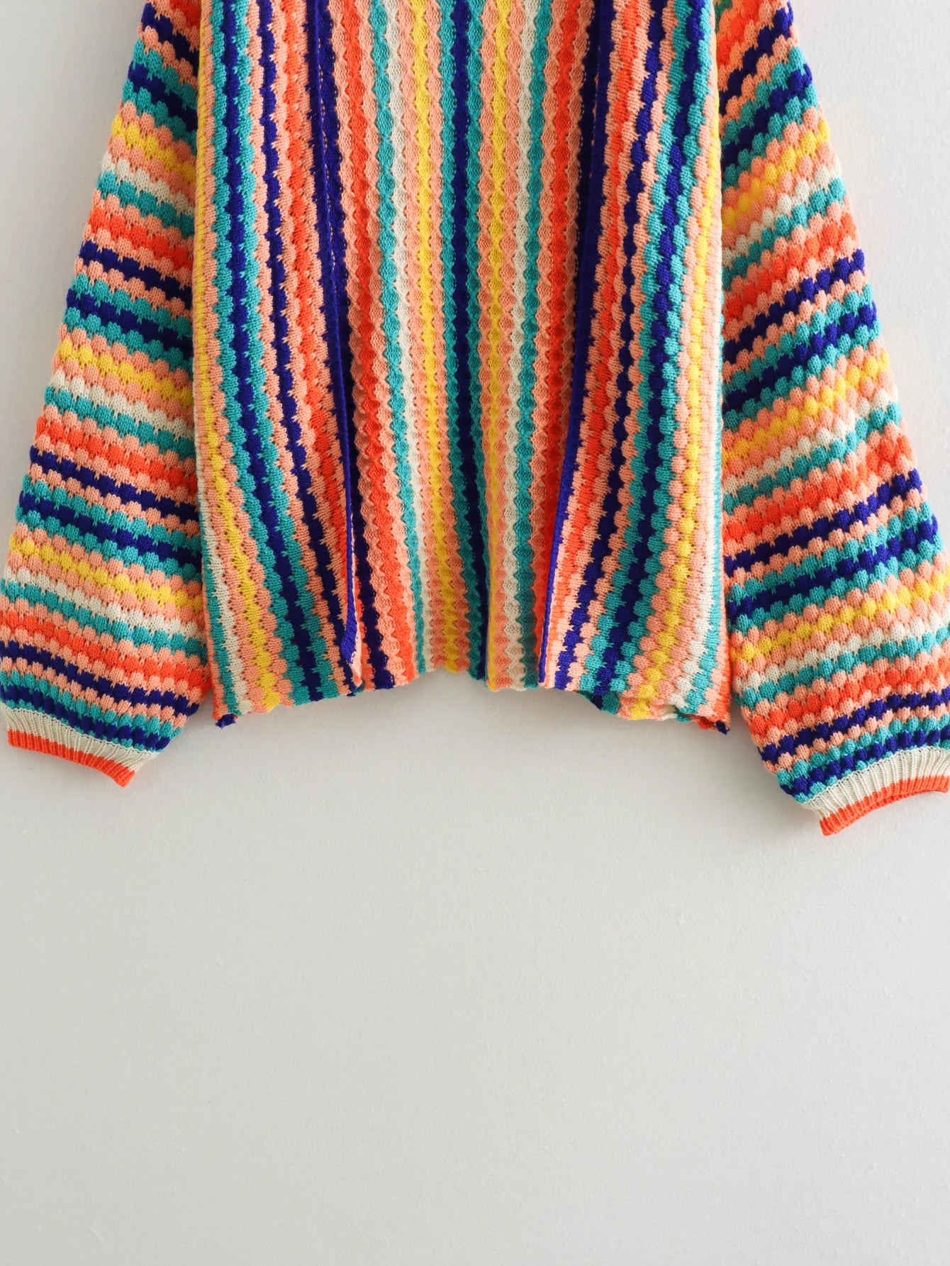 Rainbow Bright Nostalgia Cardigan Knitted Sweater - Fern and Oak