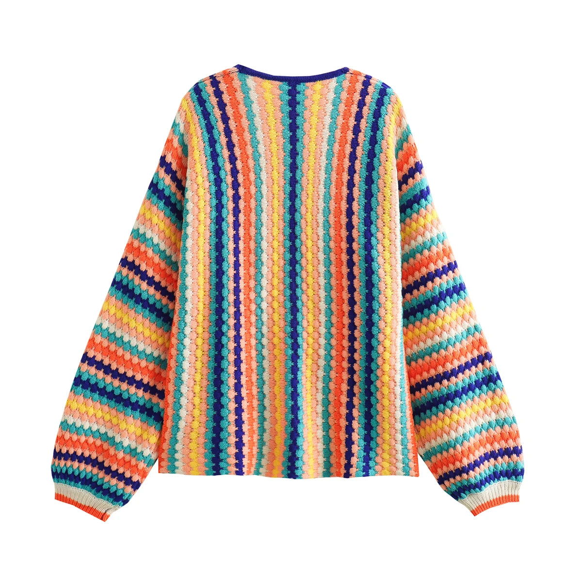 Rainbow Bright Nostalgia Cardigan Knitted Sweater - Fern and Oak