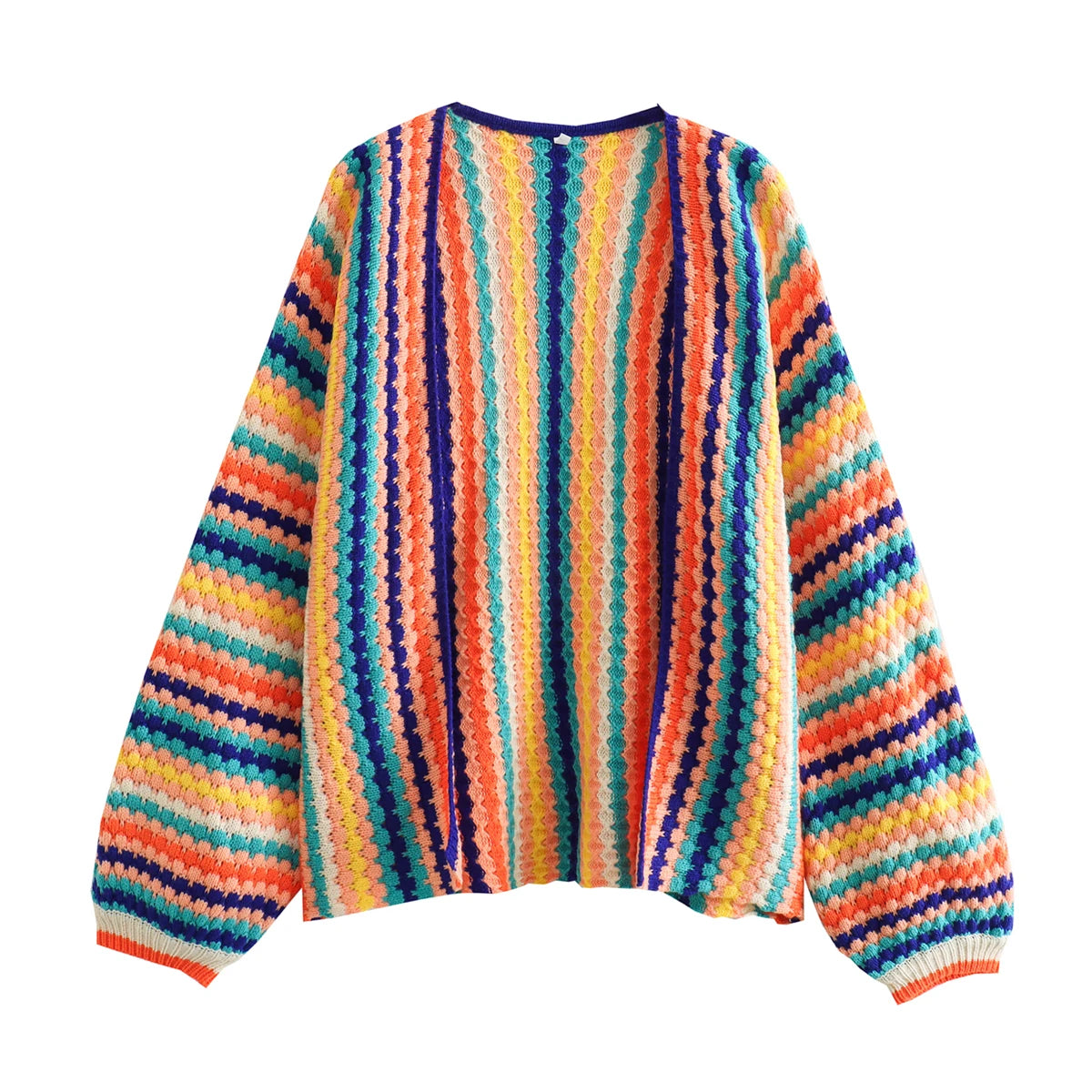 Rainbow Bright Nostalgia Cardigan Knitted Sweater - Fern and Oak