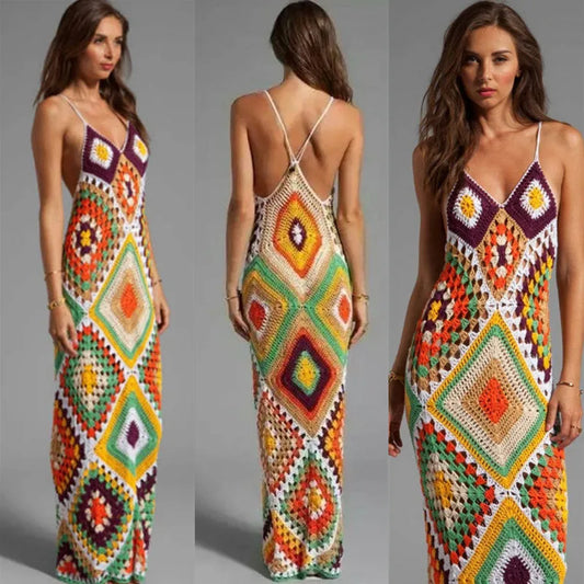 Harvest Gold Crocheted Maxi Dress - Fern and Oak