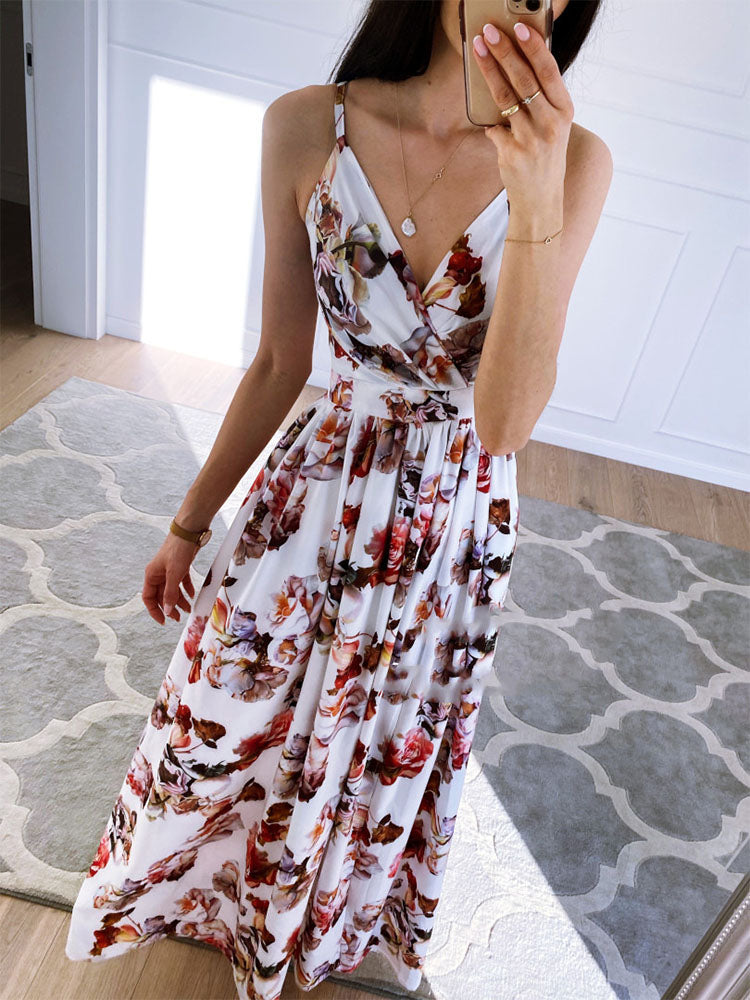 Floral Empire Waist Beach Dress - Fern and Oak